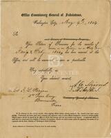 [Notice to John L. Haynes from the Office of the Commissary General of Subsistence]