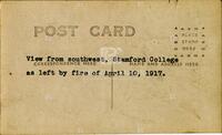 [Photographic postcard of Stamford College after the fire]