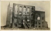 [Photographic postcard of Stamford College after the fire]