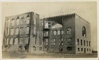 [Photographic postcard of Stamford College after the fire]