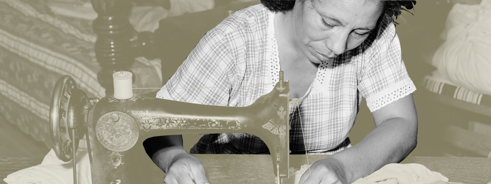 Woman at sewing machine